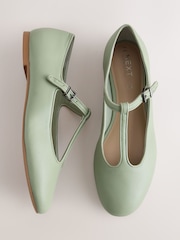 Grøn - Forever Comfort® Ruskinds Tbar Flade Sko - Billede 1 af 8