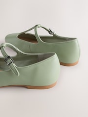 Grøn - Forever Comfort® Ruskinds Tbar Flade Sko - Billede 5 af 8