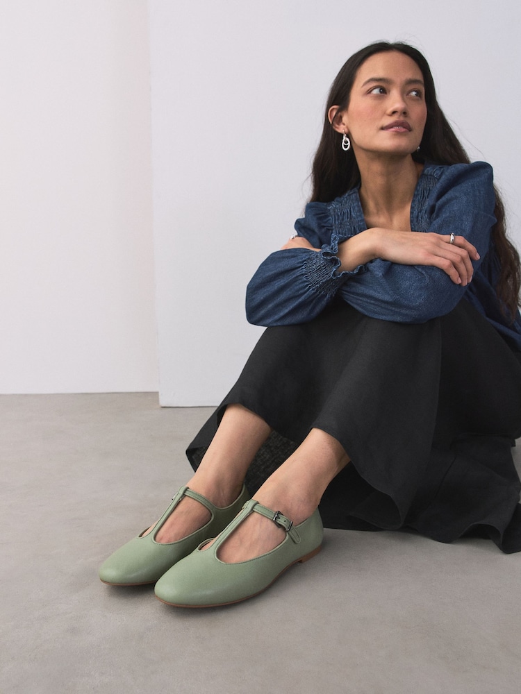 Grøn - Forever Comfort® Ruskinds Tbar Flade Sko - Billede 8 af 8 Grøn - Forever Comfort® Ruskinds Tbar Flade Sko - Billede 8 af 8