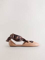 Camel Forever Comfort® Two Part Tie Up Ballet Flats - Image 1 of 5