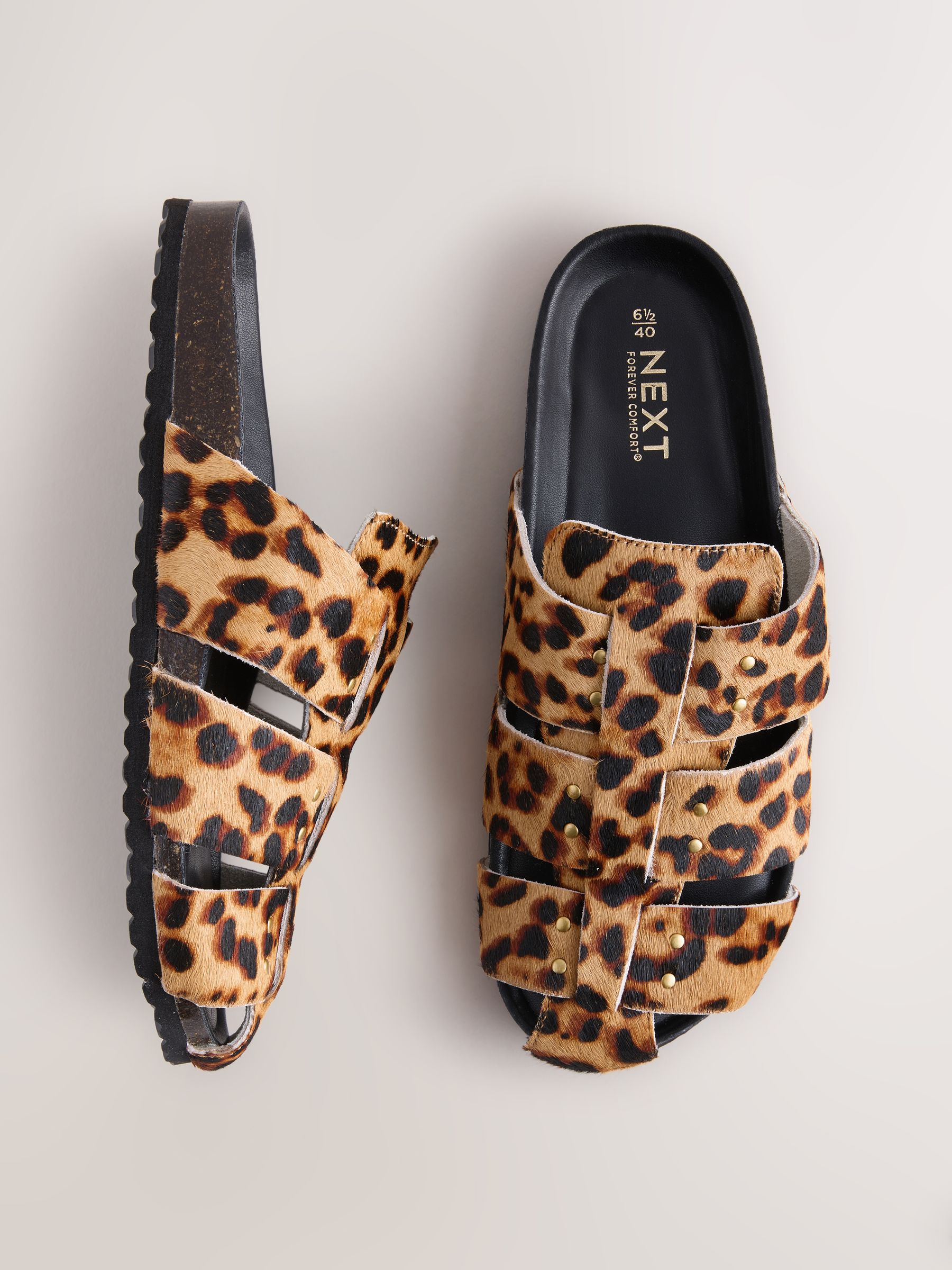 Buy Leopard - Forever Comfort® Fisherman Footbed Mules from Next