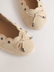 Sand Forever Comfort® Suede Eyelet Ballet Flats - Image 4 of 10