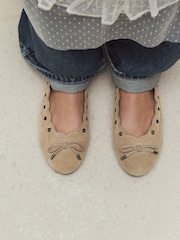 Sand Forever Comfort® Suede Eyelet Ballet Flats - Image 6 of 10