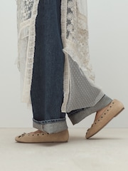 Sand Forever Comfort® Suede Eyelet Ballet Flats - Image 7 of 10