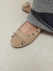 Sand Forever Comfort® Suede Eyelet Ballet Flats - Image 9 of 10