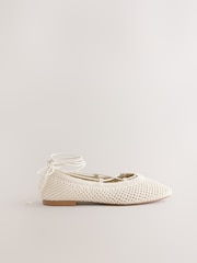 Neutral Forever Comfort® Crochet Ghillie Flats - Image 2 of 5