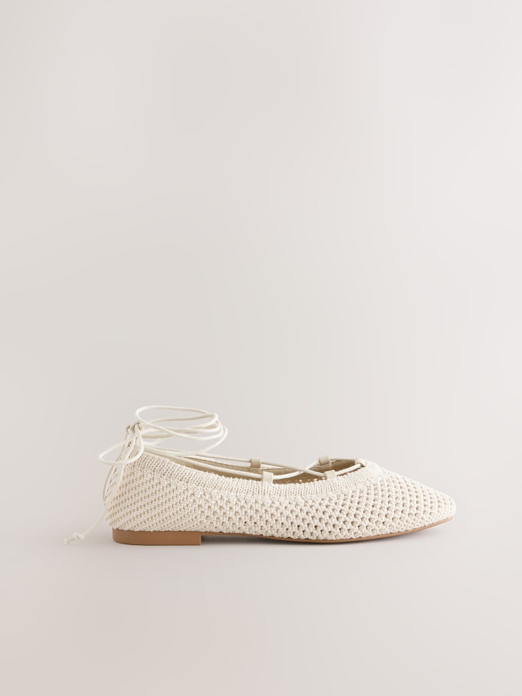 Neutral Forever Comfort® Crochet Ghillie Flats - Image 2 of 5