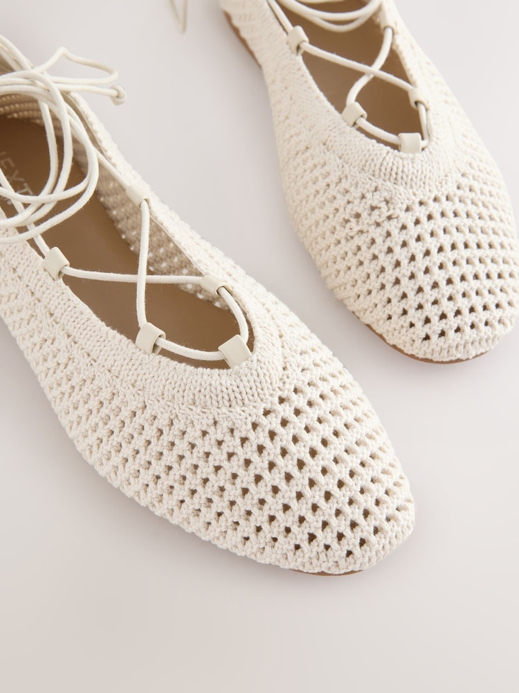 Neutral Forever Comfort® Crochet Ghillie Flats - Image 5 of 5