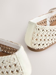 White Forever Comfort® Leather Weave Mary Jane Flats - Image 10 of 10