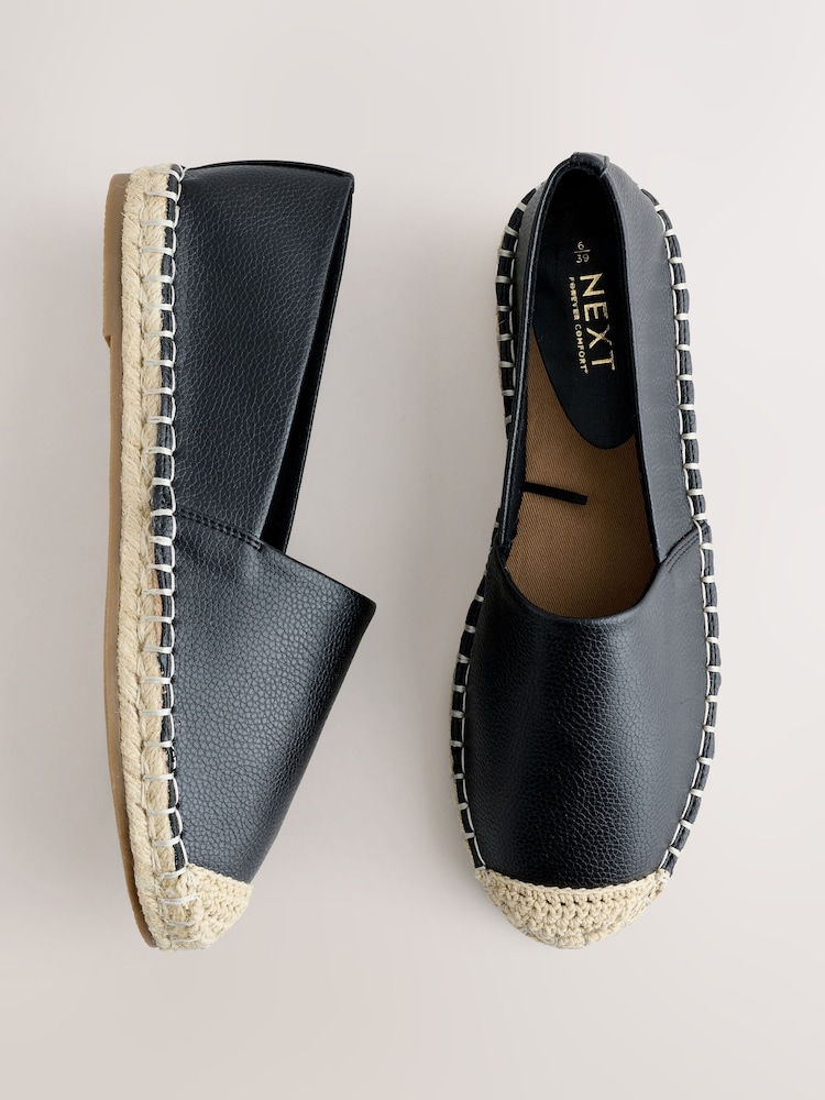 Black Forever Comfort® High Cut Espadrille Flats - Image 1 of 6 Black Forever Comfort® High Cut Espadrille Flats - Image 1 of 6