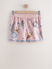 Pink Shell Print Lightweight Shorts - Image 3 of 6