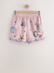 Pink Shell Print Lightweight Shorts - Image 4 of 6