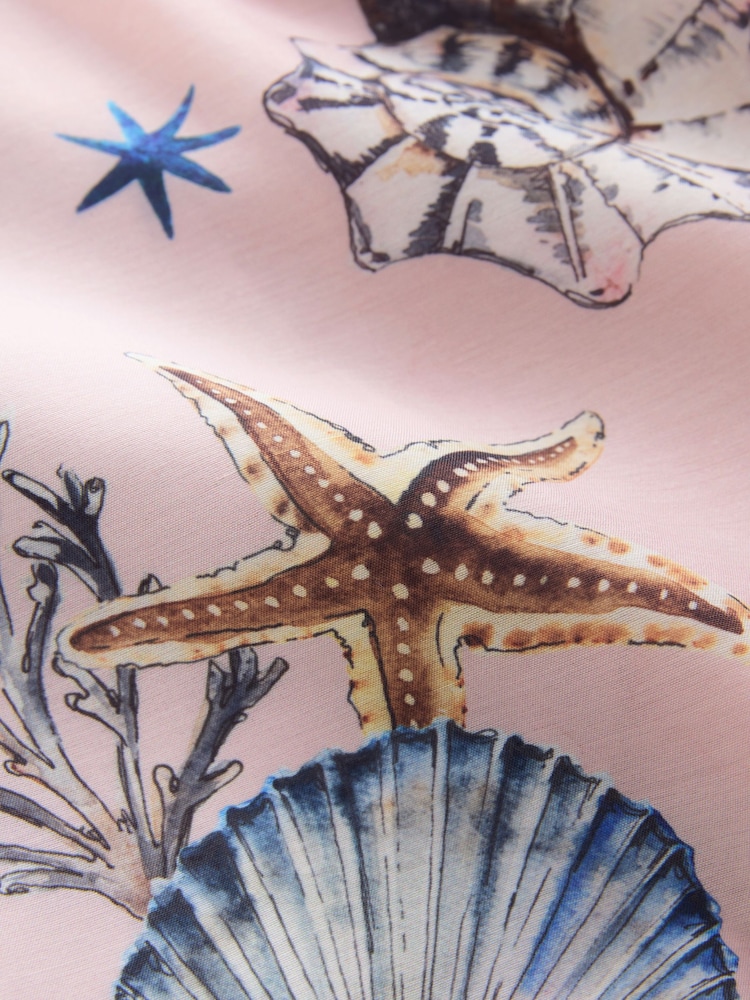 Pink Shell Print Lightweight Shorts - Image 6 of 6