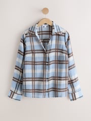 Blue/Ecru/Brown Check Sheer Shirt - Image 6 of 8