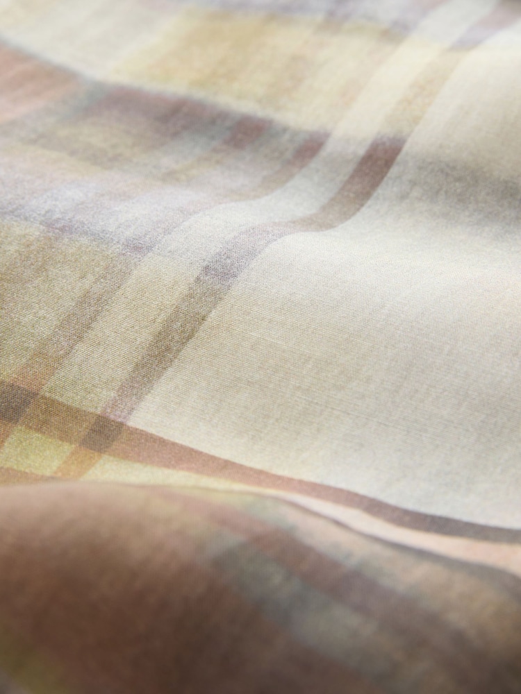 Brown/Pink Blurred Check Lightweight Shirt - Image 8 of 8