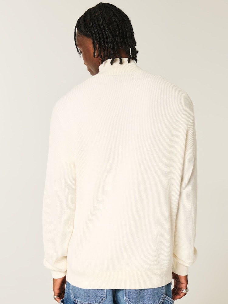 Hollister Long Sleeve Boxy Half Zip Jumper - Image 2 of 4
