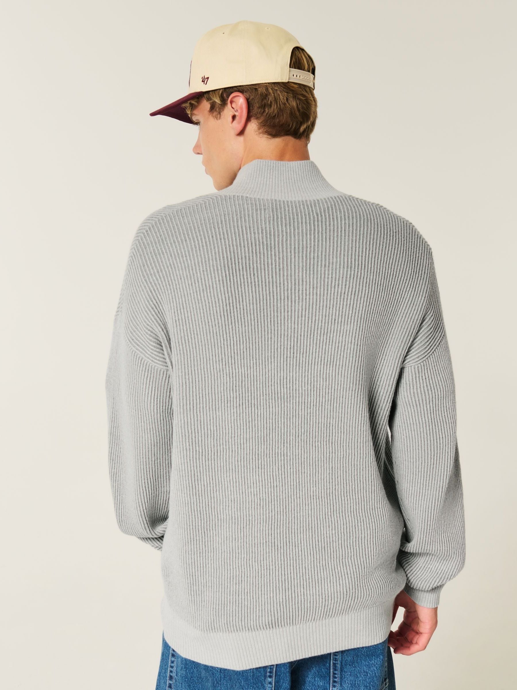 Buy Hollister Dark Grey Long Sleeve Boxy Half Zip Jumper from Next USA