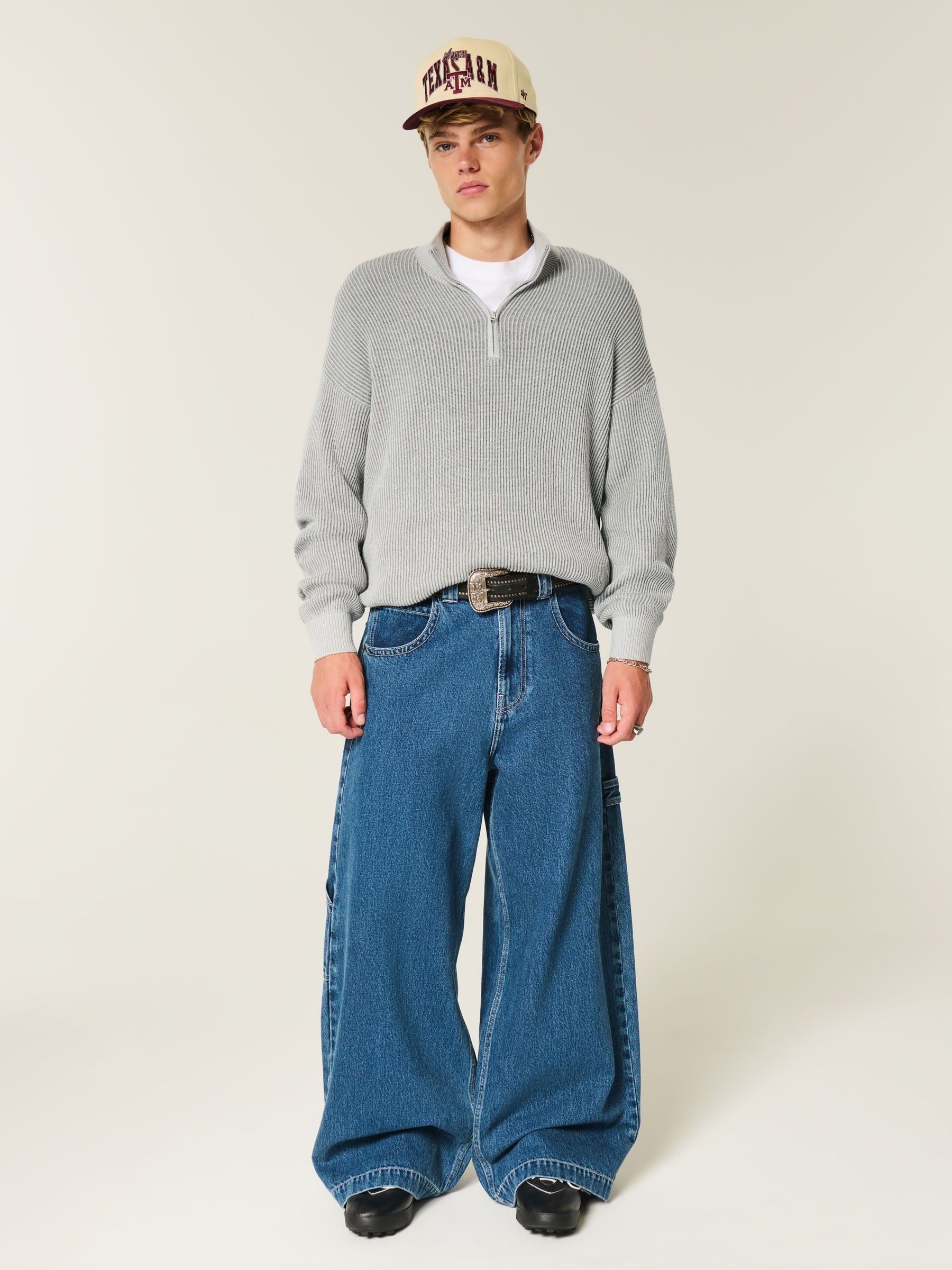 Buy Hollister Long Sleeve Boxy Half Zip Jumper from Next USA