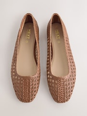 Tan Brown Forever Comfort® Leather Woven Upper Shoes - Image 1 of 5