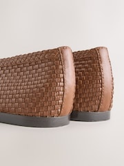 Tan Brown Forever Comfort® Leather Woven Upper Shoes - Image 5 of 5