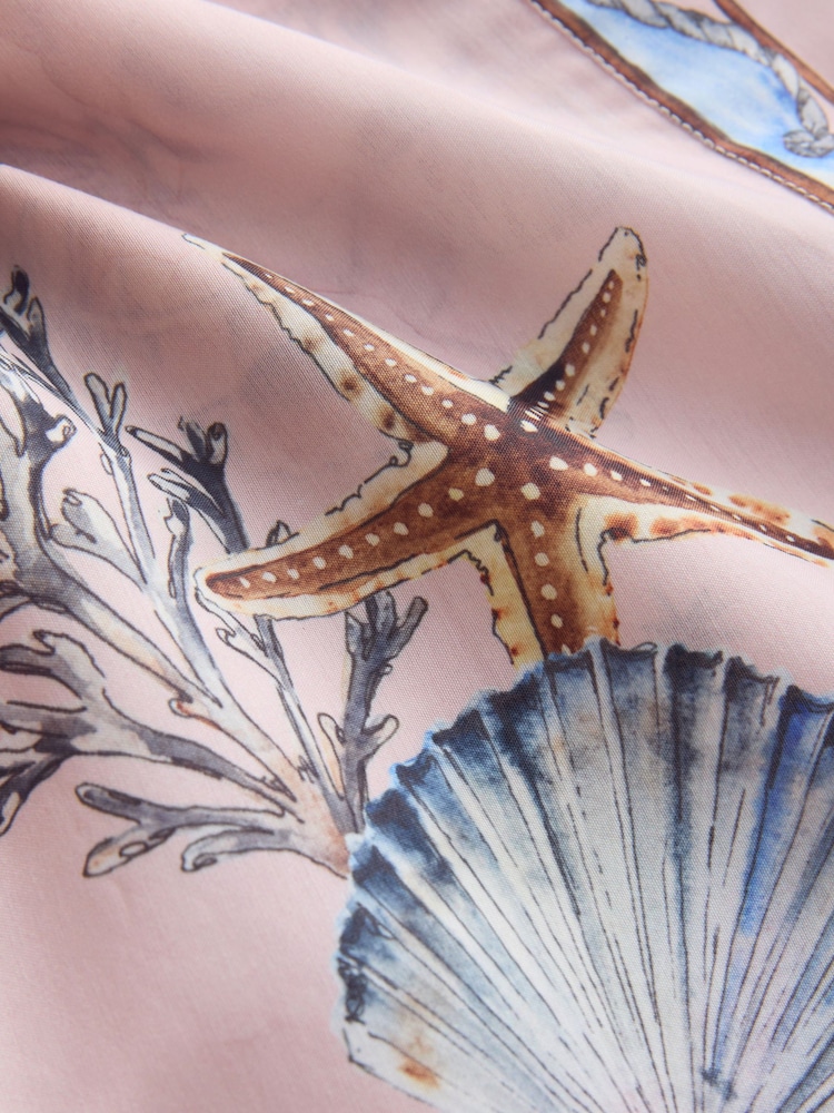 Pink Shell Print Long Sleeve Lightweight Shirt - Image 7 of 7