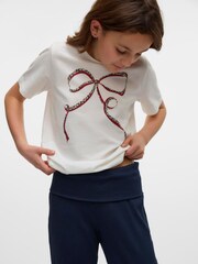 VERO MODA White Bow Graphic Short Sleeve T-Shirt - Image 1 of 5