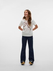 VERO MODA White Bow Graphic Short Sleeve T-Shirt - Image 2 of 5