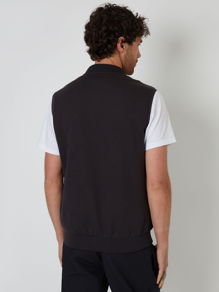 Threadbare Black Quilted Hybrid Gilet - Image 2 of 4 Threadbare Black Quilted Hybrid Gilet - Image 2 of 4