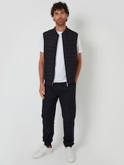 Threadbare Black Quilted Hybrid Gilet - Image 3 of 4