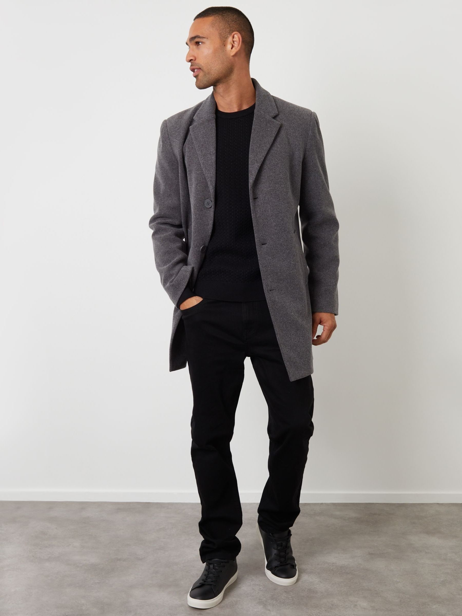 ジャケット・アウター Pry Back-Vent Washed-Serge Overcoat gray V10197s3.jpg