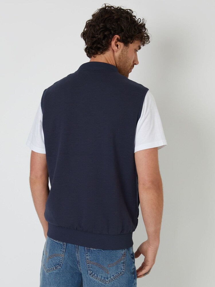 Threadbare Blue Quilted Hybrid Gilet - Image 2 of 4 Threadbare Blue Quilted Hybrid Gilet - Image 2 of 4