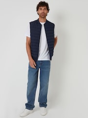 Threadbare Blue Quilted Hybrid Gilet - Image 3 of 4