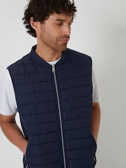 Threadbare Blue Quilted Hybrid Gilet - Image 4 of 4