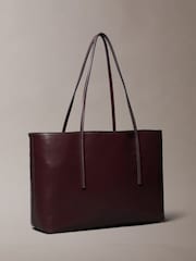 Calvin Klein Brown Allover Monogram Logo Tote Bag with Pouch - Image 2 of 3