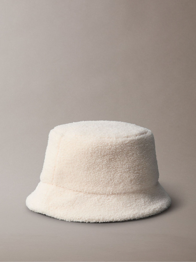 Calvin Klein Cream Boucle Bucket Hat - Image 2 of 3