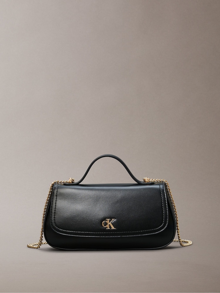 Calvin Klein Black Monogram Logo Hardware Tote Bag - Image 1 of 5