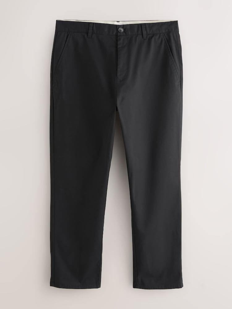 Black Straight Fit Cotton Rich Stretch Chinos - Image 1 of 3