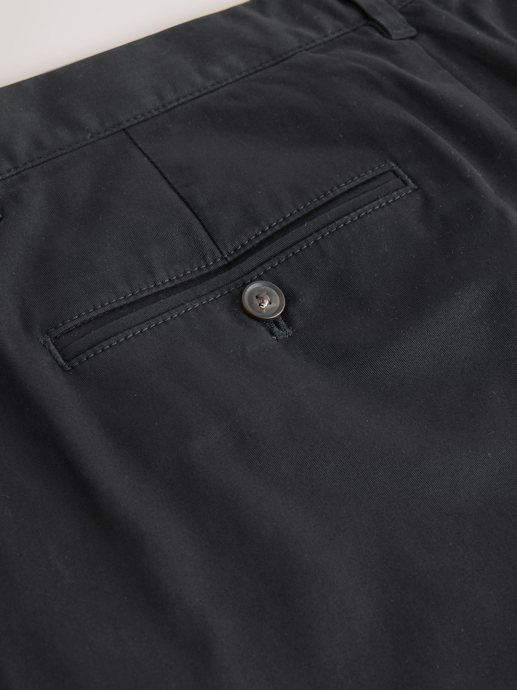 Black Straight Fit Cotton Rich Stretch Chinos - Image 2 of 3