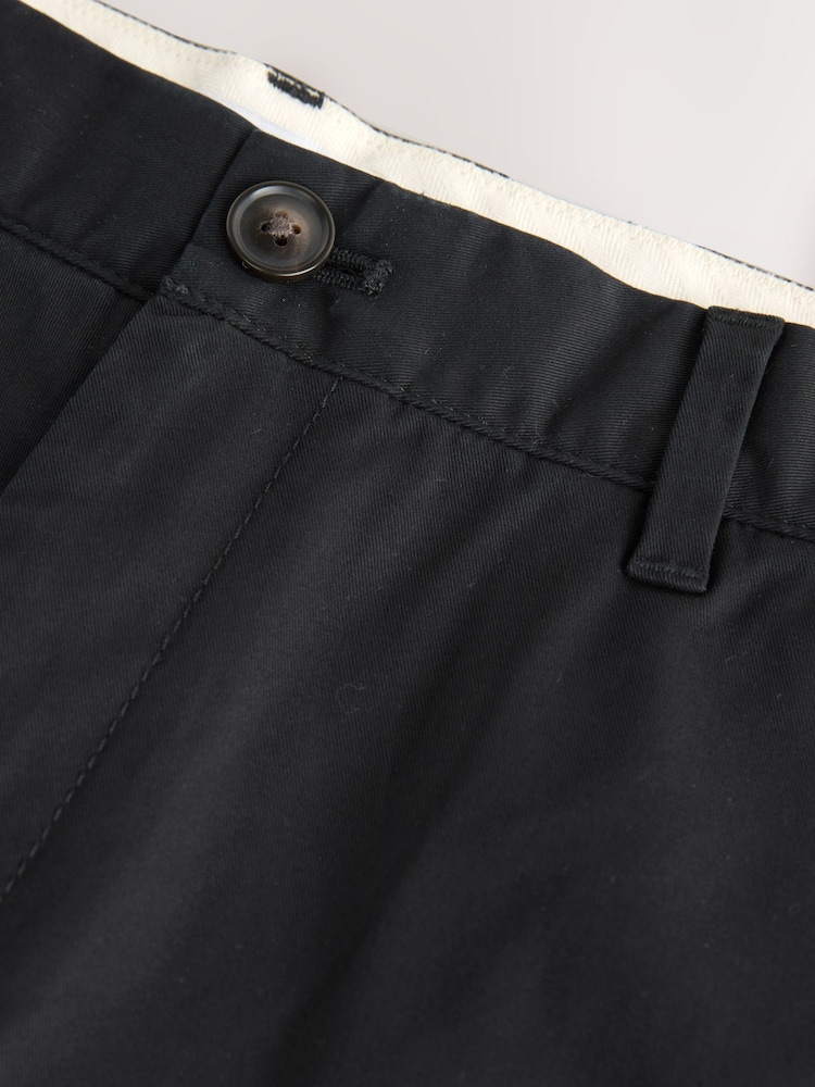 Black Straight Fit Cotton Rich Stretch Chinos - Image 3 of 3