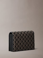 Calvin Klein Black Monogram Logo Accordion Card Holder - Image 2 of 3