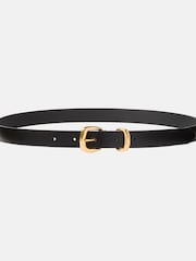 Calvin Klein Black Full Grain Leather Chunky Buckle Belt - Image 2 of 4