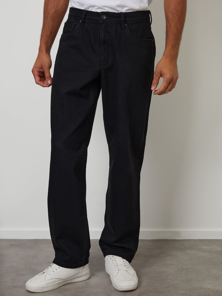 Threadbare Black Loose Fit Jeans - Image 1 of 4