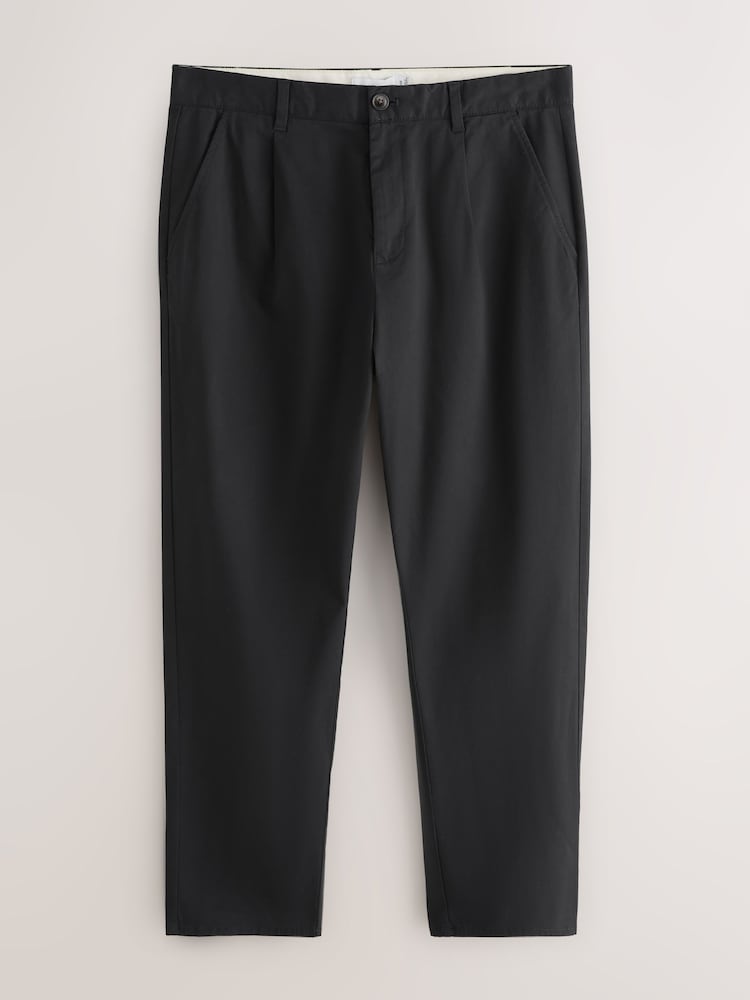 Black Regular Tapered Fit Cotton Rich Stretch Chinos - Image 1 of 3