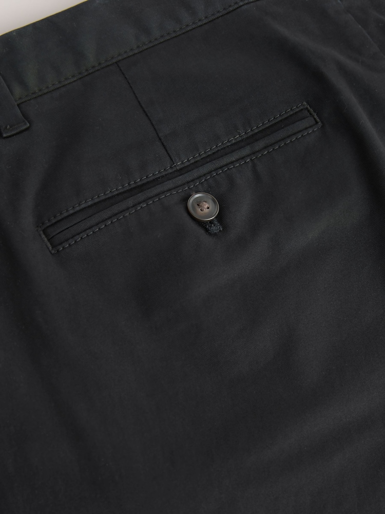 Black Regular Tapered Fit Cotton Rich Stretch Chinos - Image 2 of 3