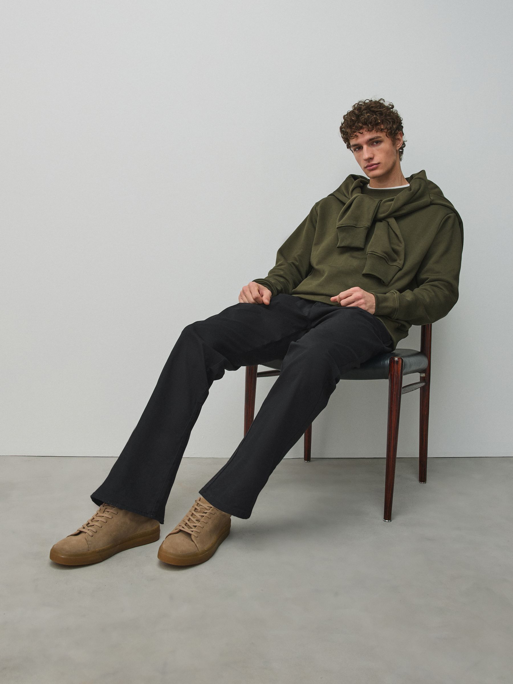 Buy Black Slim Fit Single Pleat Cotton Rich Stretch Chinos from