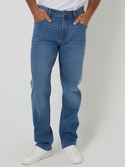 Threadbare Blue Straight Fit Jeans With Stretch - Image 1 of 4
