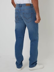 Threadbare Blue Straight Fit Jeans With Stretch - Image 2 of 4