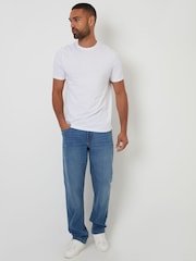 Threadbare Blue Straight Fit Jeans With Stretch - Image 3 of 4