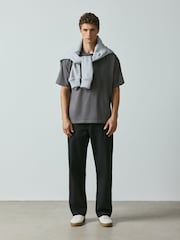 Black Relaxed Fit Cotton Rich Stretch Chinos - Image 1 of 8