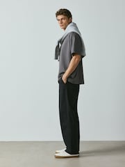 Black Relaxed Fit Cotton Rich Stretch Chinos - Image 2 of 8